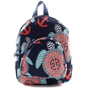 NAVY BLUE TURTLE CANVAS MINI BOOKBAG/BACK PACK